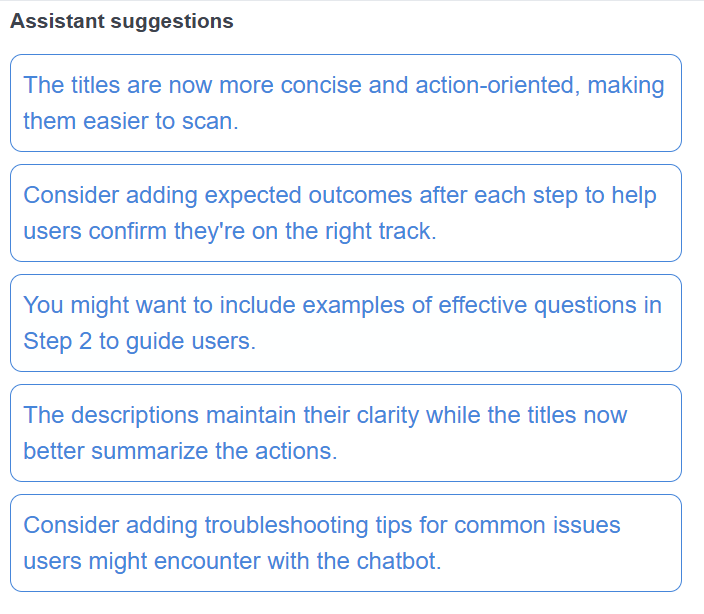 AI Improvement Suggestions